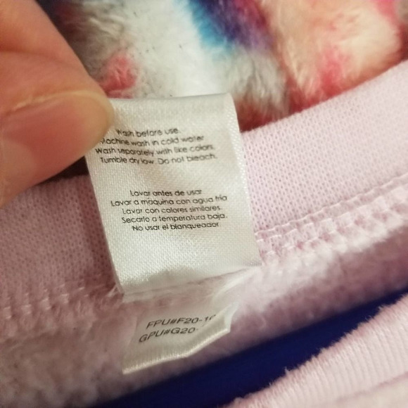 Rainbow pjs plush fuzzy 14 girls fuzzy Sweater Pants - Picture 5 of 6